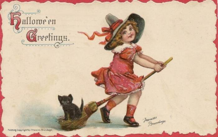 Little Witch and her little black kitten