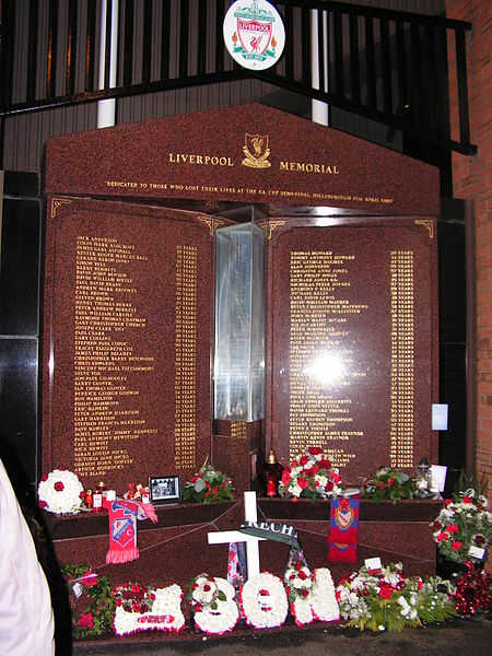 The Hillsborough Memorial, a living flame in honour of the 96 innocent souls lost. YNWA
