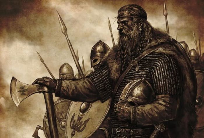 A jarl and his men before the clash with rivals on the mainland in Scotland, Lewis and Shetland, Ireland or Man - yet still he paid tribute to a king in far-off Norway!