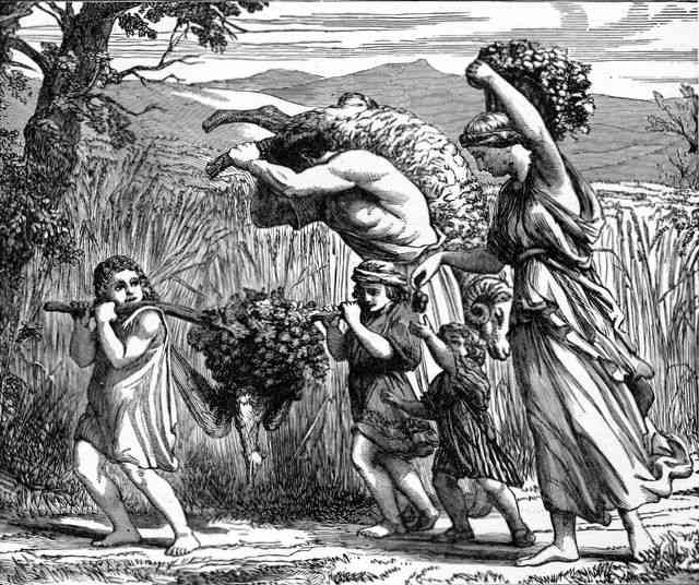 A Land Flowing with Milk and Honey, illustration from Henry Davenport Northrop's 1894 "Treasures of the Bible."