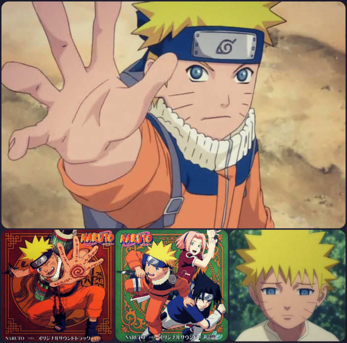 top http://fc03.deviantart.net/fs71/f/2012/105/a/a/naruto_uzumaki_screenshot_2_by_second_state_sama-d4w82lf.png lower left http://img1.wikia.nocookie.net/__cb20110329180902/naruto/images/3/3e/Naruto_Original_Soundtrack_1.jpg