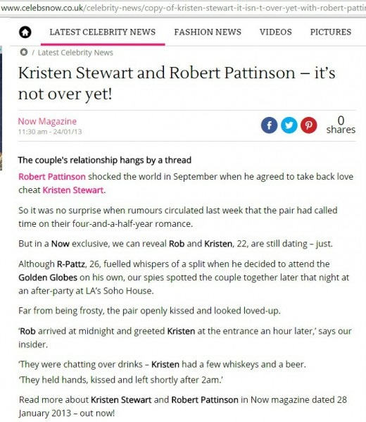 Notice how this reporter is twisting things? Because tabloids feed off each other; and they would not have made much money when Rob left without this misogynistic lie to keep their fans profitably fighting.
