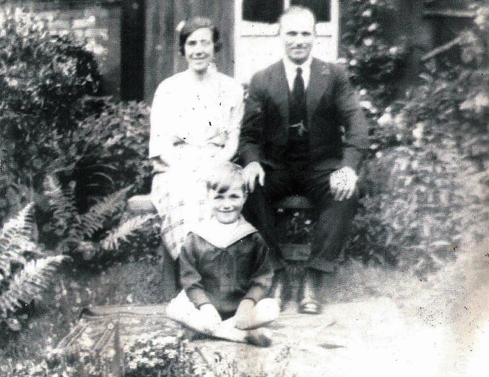 Grandad's younger sister Mary Copley (nee Triggs) with her husband Bob Copley a few years after their marriage, with their young son, who died in childhood, sadly, from epilepsy.