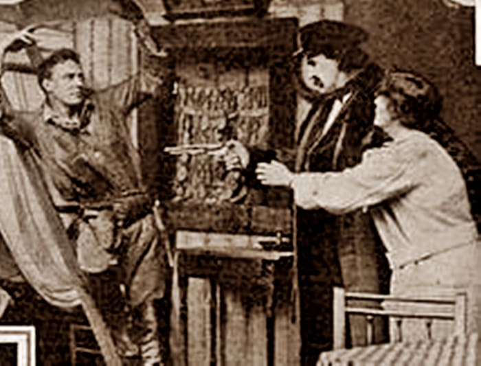 A silent film from the era of my granddad's childhood: Cecil B DeMille's "The Girl of the Golden West" (1915) which was an American Western movie.