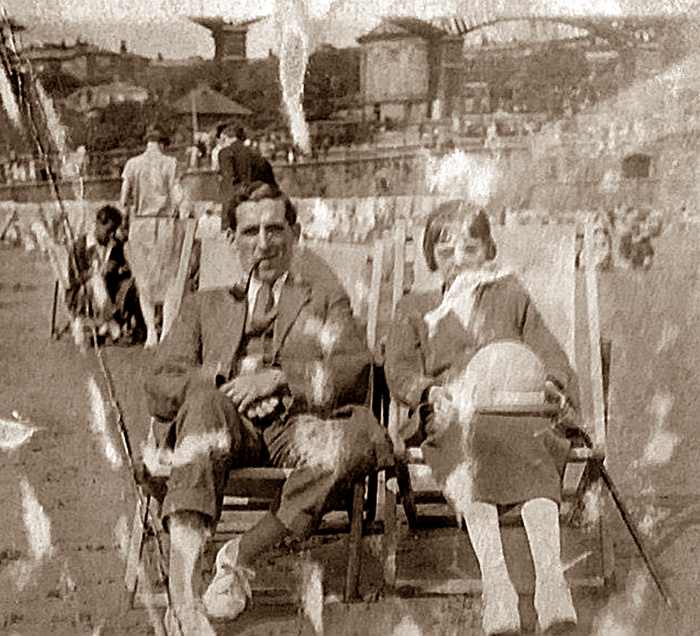 Grandad's older brother Arthur and his wife Elsie in happier times, enjoying a day on the beach in the early 1930s.