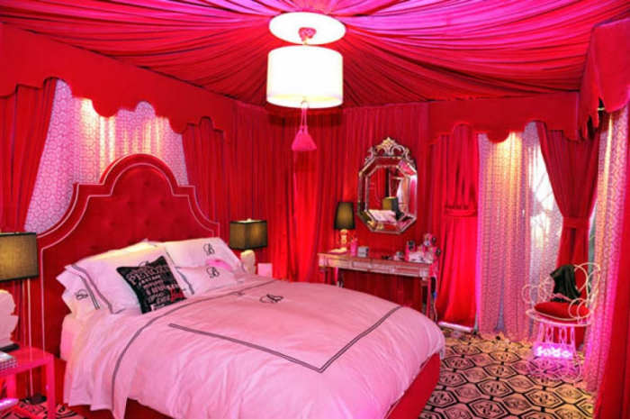 We didn't forget about the princesses out there. Fabric on the ceiling and walls makes for a great princess designed bedroom.