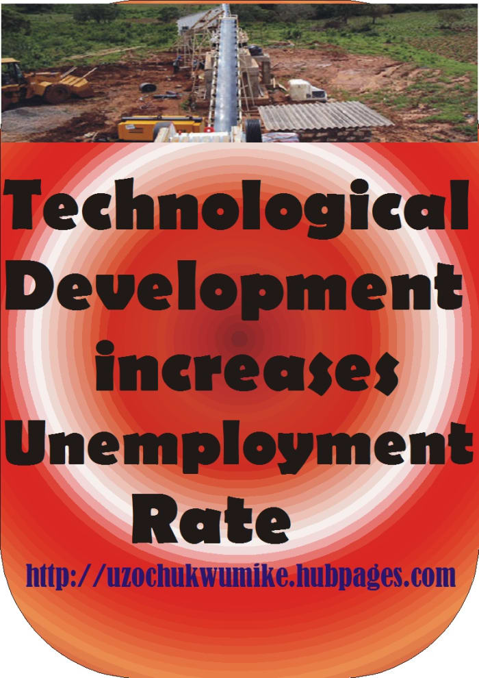 How technological advancement/development has added to the world unemployment level. Technological development has resulted to increase in unemployment level.