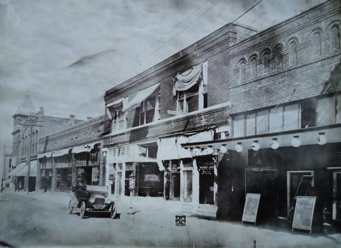 In this photo, both the new Victory Theater (middle of the photo) and the Comet Theater (right side of photo) can be seen.