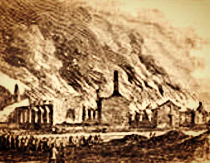 According to one resident. They left the entire town in ruins, a smoking mass of coals and ashes over which Desolation reigned supreme. Union troops then duplicated that outrage at once beautiful town of Vernon, leaving nothing to rebuild.