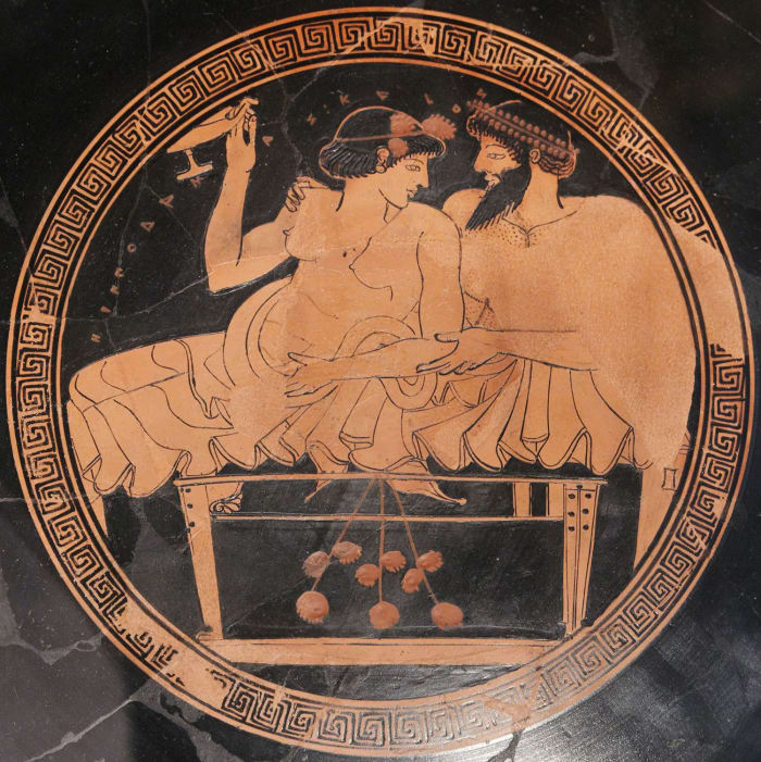 Vases are one of the most important things we have to study gender relations in the era, by their visual depiction.