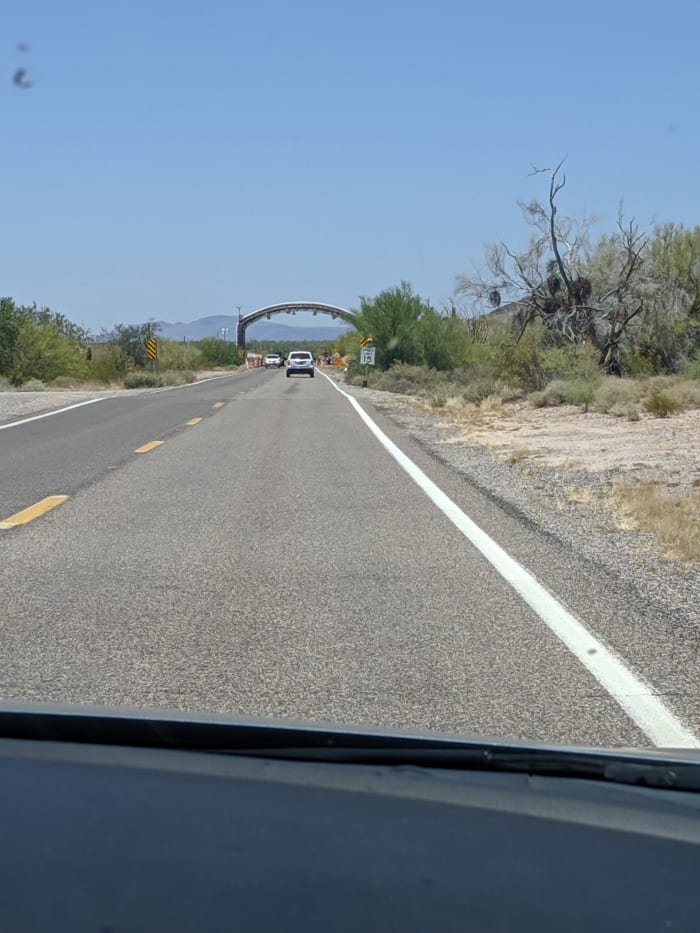 The interior border checkpoint at te north entrance to the Monument