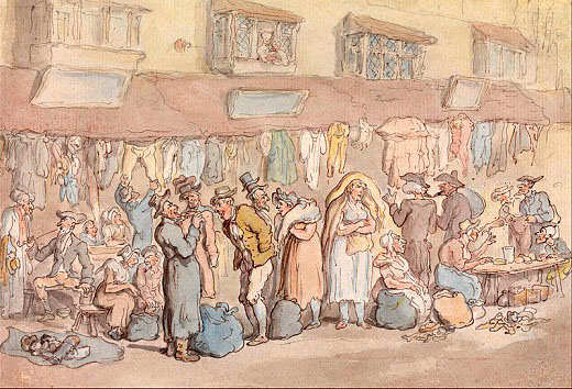 Rag Fair in Petticoat Lane by Thomas Rowlandson (1756–1827) Most of the people in the picture would be Cockneys.