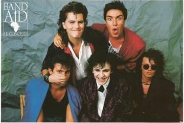 Duran Duran at Live Aid, the last gig they would play together for 25 years. Notice everybody's got their Power Station and Arcadia hair.