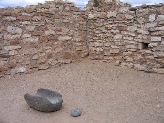 The Sinagua people used matates and manos to grind corn into flour. Archeologists found these at Tuzigoot National Monument.