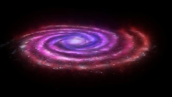1. It Would Take About 100,000 years For A Spaceship From Earth To Traverse The Whole of Our Milky Way, from One End to another Travelling At The Speed Of Light... This illustration shows the distribution of molecular gas across the plane of the Mil