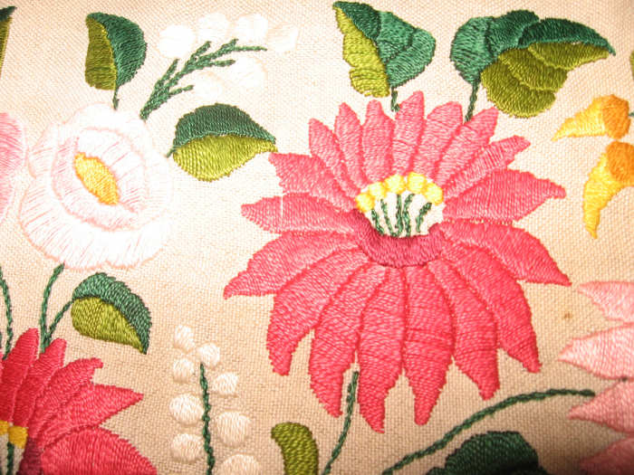 A close-up to show how precise Grandmas stitches were even in the end when each and every movement meant pain.