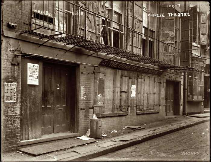 New York, 1908. "The Chinese Opera House." 5-7 Doyers Street. George Grantham Bain Collection, Library of Congress.