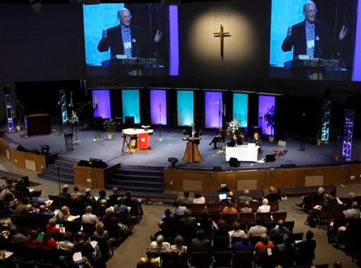 Members of Lutheran Coalition for Reform (CORE) gather for their annual meeting, Friday, Aug. 27, 2010, in Grove City, Ohio. Members of the activist group Lutheran CORE voted overwhelmingly to approve leaving the Evangelical Lutheran Church