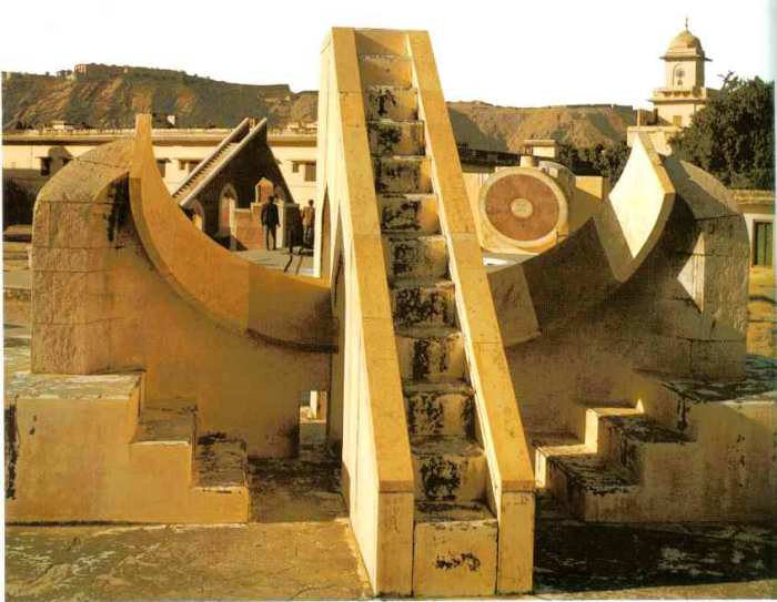 Located at Jaipur India, this sighting angle allows for exact plotting of the sun for a specific time of day or year.