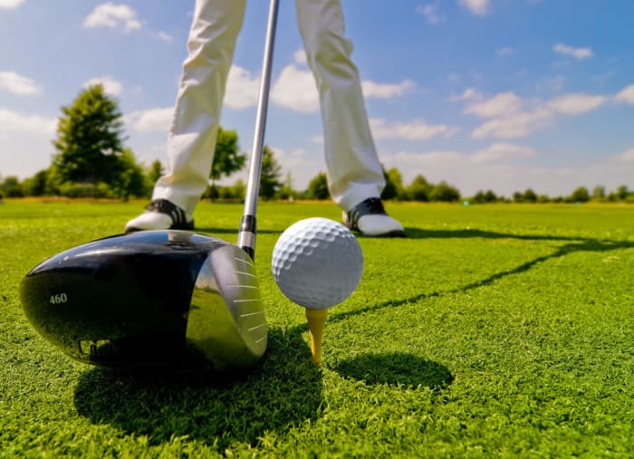 Driving from the Tee - you may need to repair the tee off area if you are wayward with your Golf swing