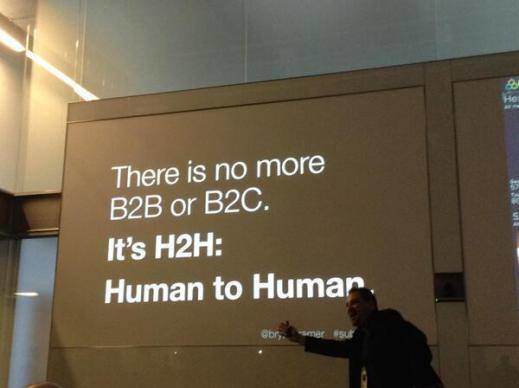While we are all likely familiar with the Marshall McLuhan axiom that the “the medium is the message,” an image that was recently posted on Google Images- Specifically the words within the image that made the assertion “There is no more B2B or B2C. I
