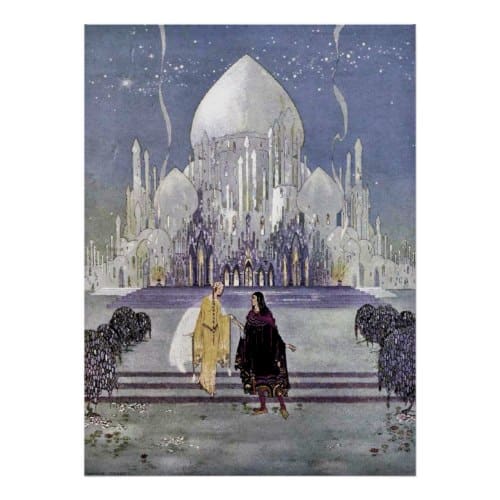 Illustration with Orientalism influences. Virginia Frances Sterrett was an early twentieth century illustrator who is best known for her pictures depicting the Arabian Nights