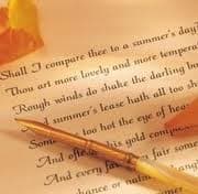 Shakespeare's Sonnet 18. Iambic pentameter first appeared in Chaucer's Canterbury Tales in late 14th century.
