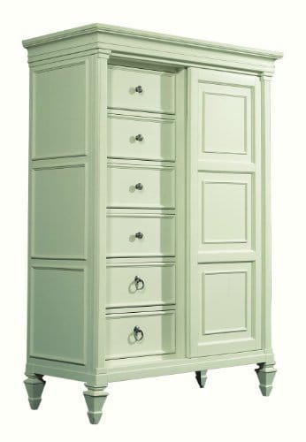 Paint finishes -especially in cool pastels are the perfect match for this look. It is light and breezy and easy care.