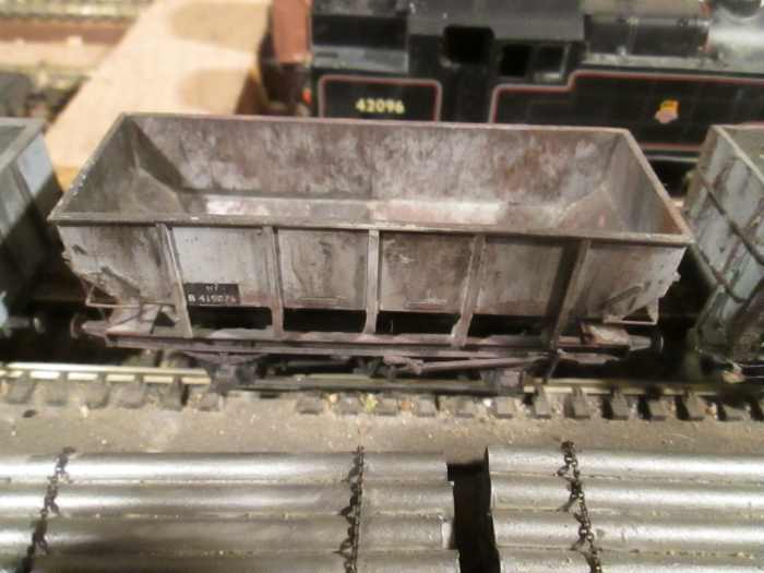 One of the Parkside British Railways' Dgm 1/146 21 ton steel hoppers on the Thoraldby layout (Shildon's finest)