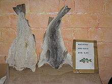 This is what dried cod looks like at the supermarket. After soaking in water for a few days, it will come back to life again (nearly!)