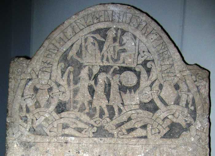 Memorial runestone seen in Gotland shows Norse warriors charging headlong into battle. This might have been true if the foe had been roundly beaten, although the brunt of the fighting would still have to be born by the men in the shield-wall
