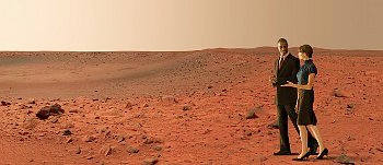 Fig. 5. People on Mars. :-) Gravitational acceleration on the planet is determined by its mass. It is expected that one who on the Earth jump 2.45 m, on Mars will jump 6.12 m.