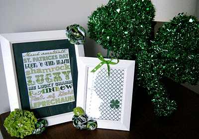 Links for subway art and shamrock printables so you can make your own framed St. Patrick's Day prints.
