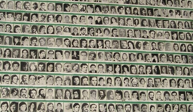 Photos of "los desaparecidos", the disappeared in La Plaza de Mayo, Buenos Aires, Argentina.