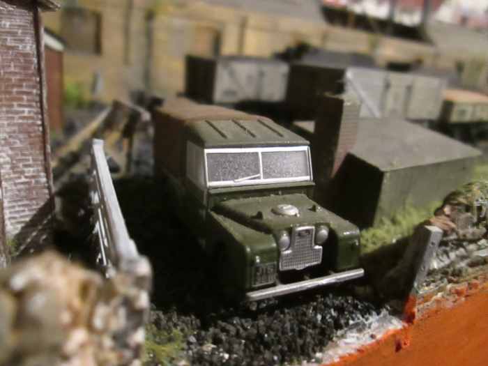 Next to the sand store, the access gate is open for the District Engineer's Land Rover to deliver new rosters for weekend possession of the branch