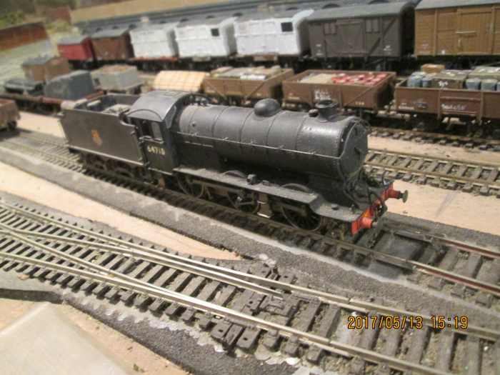 A close-up of 'old timer', Bachmann Branchline Class J39 0-6-0 64710. Renumbering and weathering have altered her appearance since first taking her out of the box. See below '...An engine passes through...' for location shot