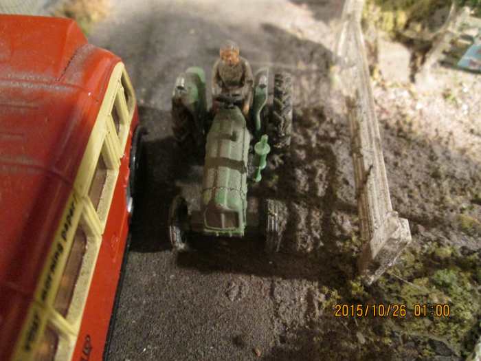 Traffic on the bridge hots up for the 'rush hour', but this tractor driver won't be welcome in the dash for home!
