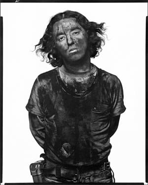 James Story, coal miner, Somerset, Colorado, December 18, 1979 from Avedon's "In the American West" series.
