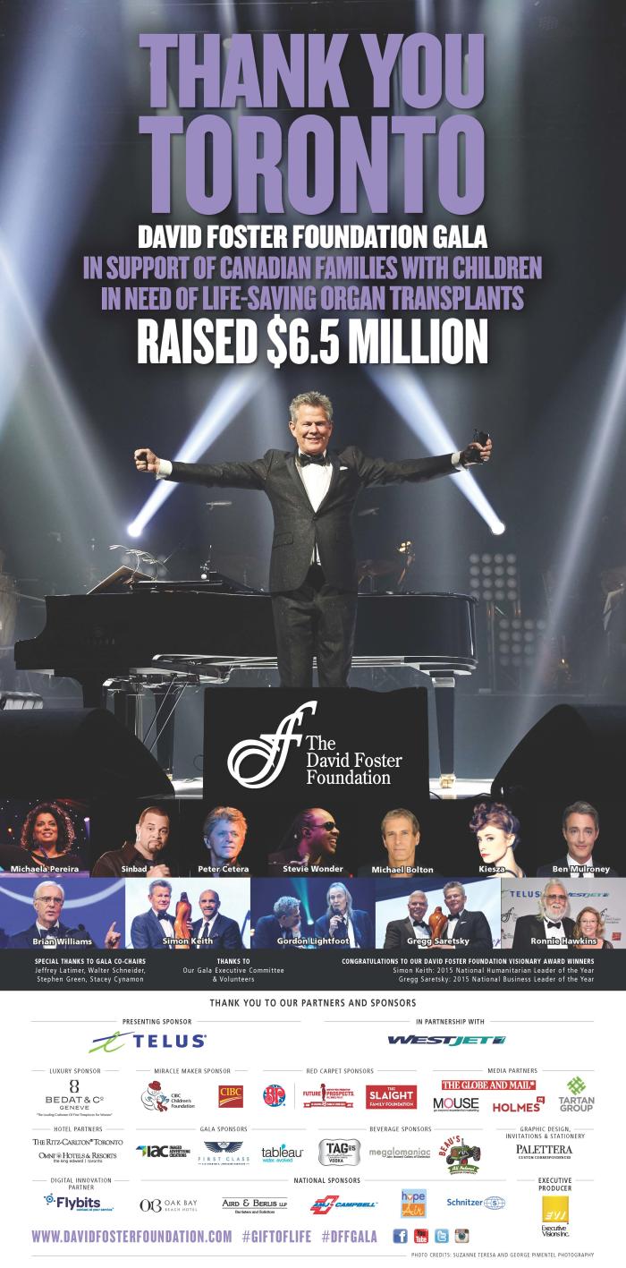 an annual star studded fund raising event hosted by David Foster for his charity foundation (based in Victoria, BC)