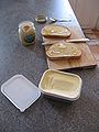 Breakfast, bread, margarine and honey