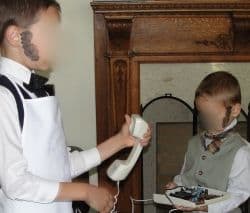 Here you can see "Alexander Graham Bell" and "Thomas Watson" explaining how a modern telephone works.