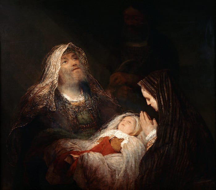 http://en.wikipedia.org/wiki/File:Aert_de_Gelder_-_Het_loflied_van_Simeon.jpg