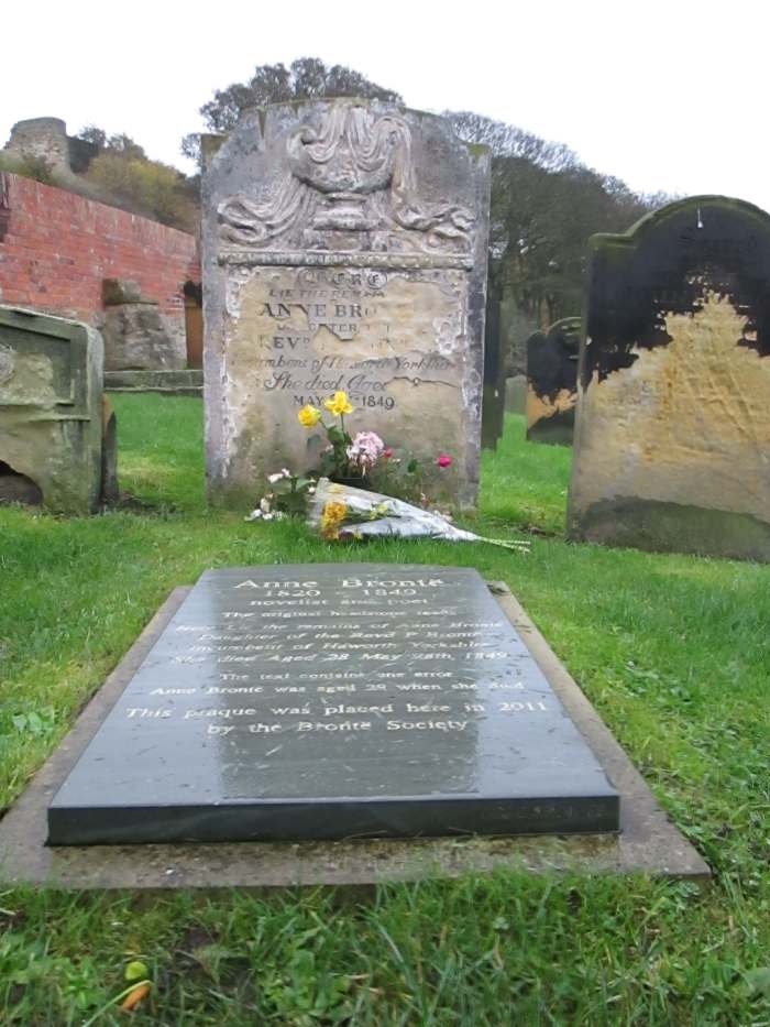 The Bronte Society takes care of Anne Bronte's grave here, close to St Mary's church near the castle gate. She came here from Haworth to take the cure... too late.