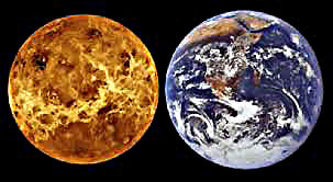 Size comparison of Venus and Earth, illustrating just how similar these two planets are in physical dimensions. Their mass and gravity are also comparable