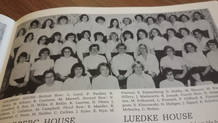 As a senior, we had social functions with the coeds from Goldberg House who lived in Schlicter Hall