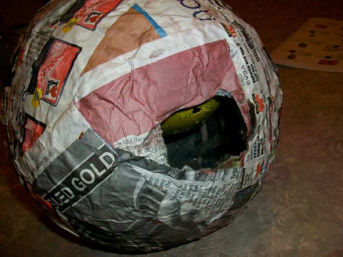 The balloon will shrivel up inside, leaving a cavity just begging to be filled with candy!
