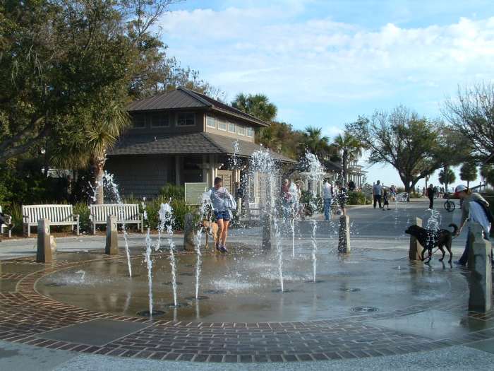 Coligny Beach Park is across the street from Coligny Plaza and has benches, rocking chairs and wooden swings, many with views overlooking the ocean.