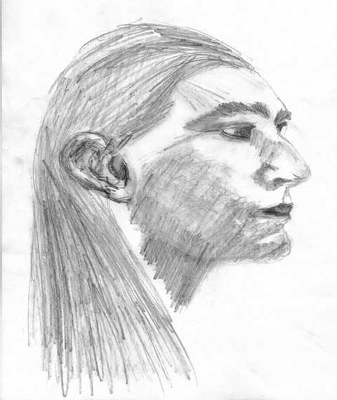 A sketch I made of my spirit guide the following morning after his first appearance to me