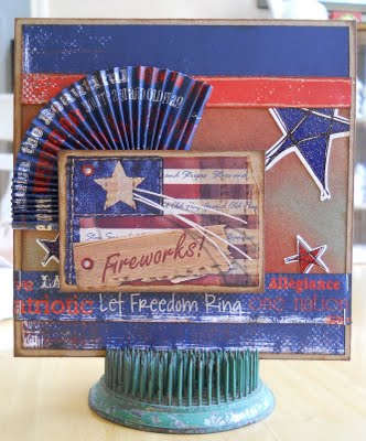 http://www.pammejo-scrapbookflair.com/2011/07/vintage-heartfelt-designs-fourth-of.html - link no longer active. Don't ever feel limited to picking one theme for a card. This card uses several great Fourth of July themes.