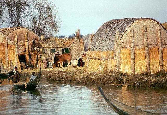 In Iraq there are thousands of people who live on floating homes made from the reeds found in the marshes. The common buildings like mosques can be quite large. These people are almost completely self sufficient.